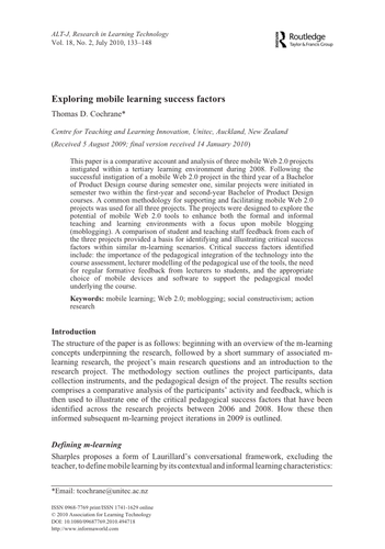 Exploring mobile learning success factors