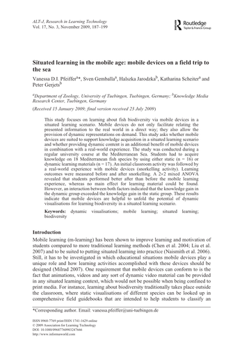 Situated learning in the mobile age