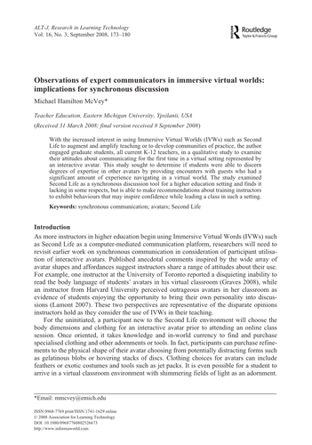 Observations of expert communicators