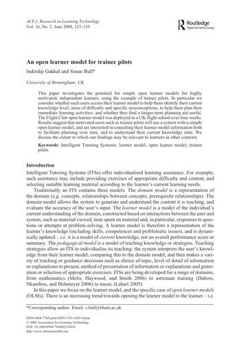An open learner model for trainee pilots