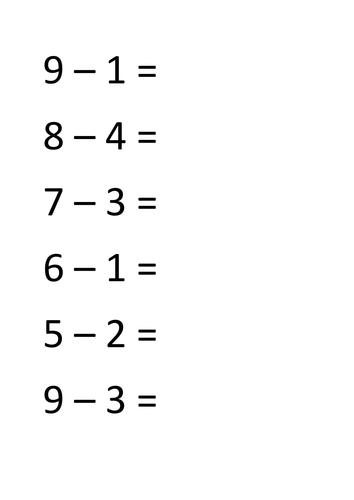 Subtraction Sentences Teaching Resources