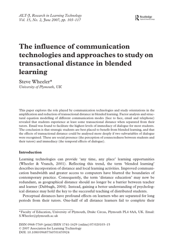 The influence of communication technologies