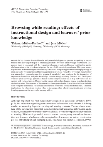 Browsing while reading: effects