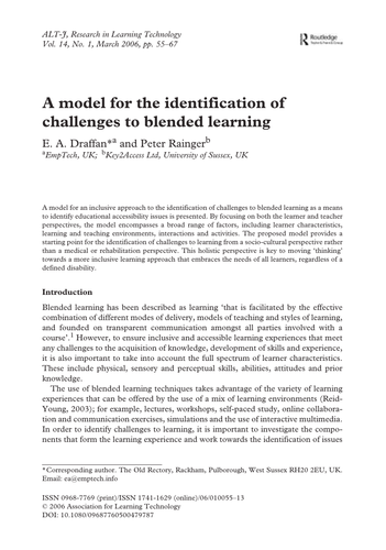A model for the identification of challenges