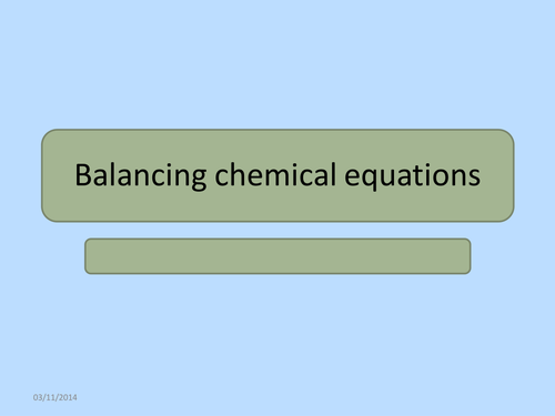 Balancing equations | Teaching Resources