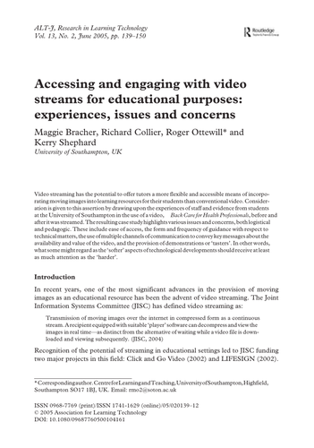 Accessing and engaging with video streams