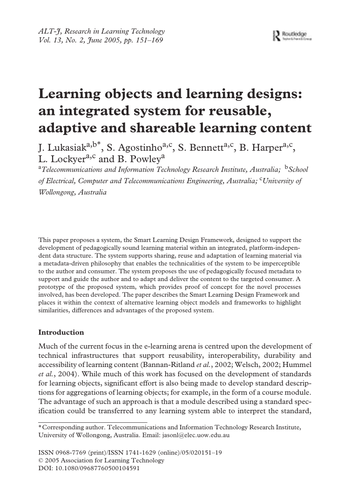 Learning objects and learning designs