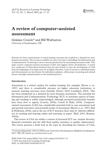 A review of computer-assisted assessment