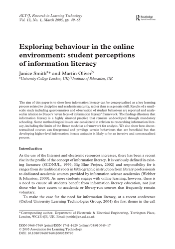 Exploring behaviour in the online environment