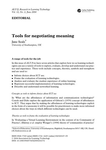 Tools for negotiating meaning