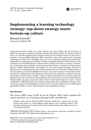 Implementing a learning technology strategy