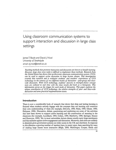 Using classroom communication systems