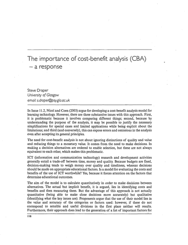 The importance of cost-benefit analysis (CBA)