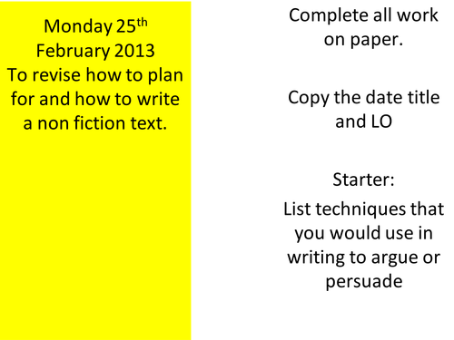 Cover Lesson - English Non Fiction Writing