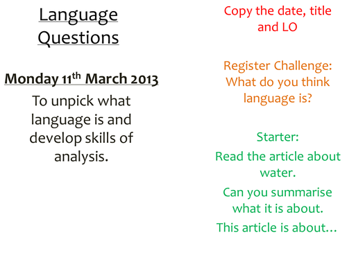 AQA English Exam Moving D to C lessons 1-15