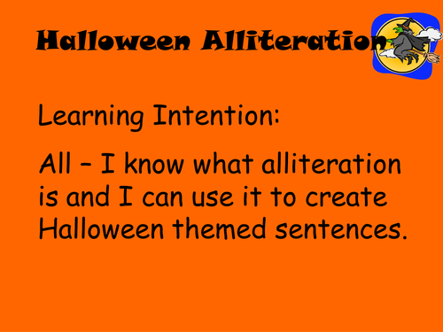 Halloween Alliteration by MrsHutchison - Teaching Resources - Tes