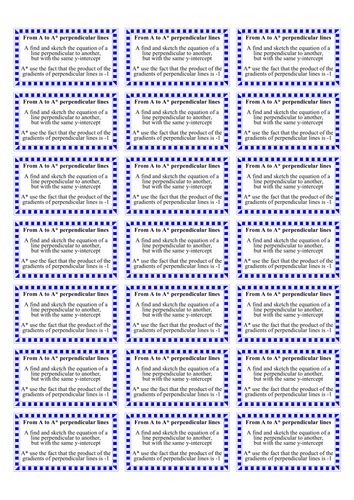 Equations of lines: perpendicular lines | Teaching Resources