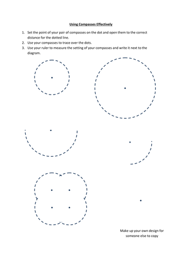 Practising using a pair of compasses