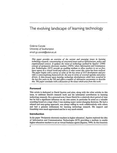 The evolving landscape of learning technology