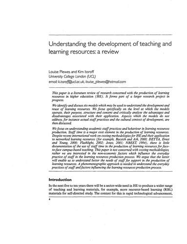 Understanding the development of teaching | Teaching Resources