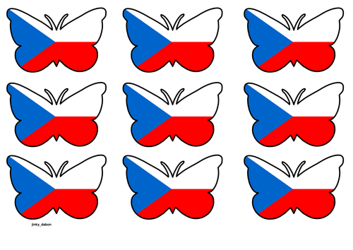 Butterfly themed Czech Republic Flag