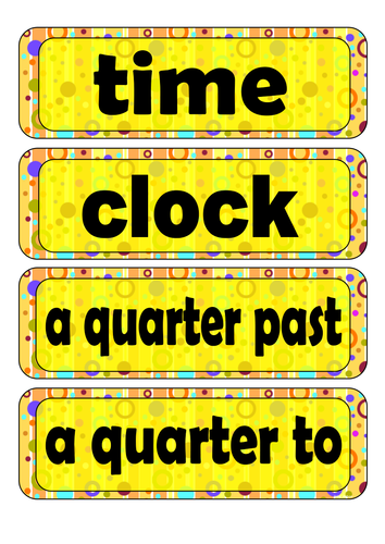 Year 3 - Word Wall (Time)