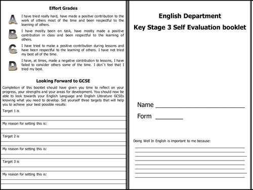 Tracking English Progress - KS3 Self Evaluation