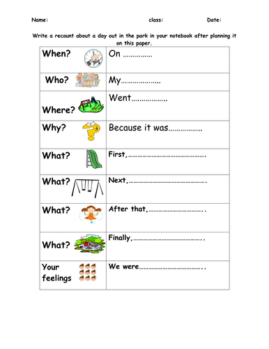recount writing teaching resources
