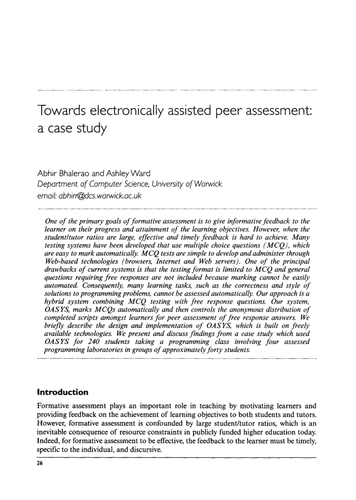 Towards electronically assisted a case study