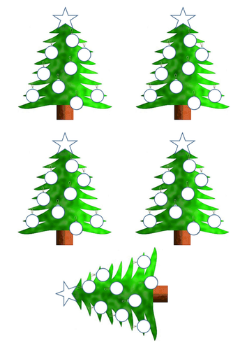 Christmas tree colour-in baubles / Sapin de Noel