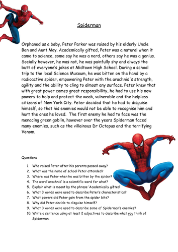 printables iron man Parker by Hollyhedge  Peter Spiderman  Comprehension