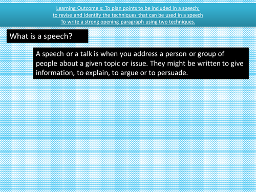 Writing a Speech or Talk