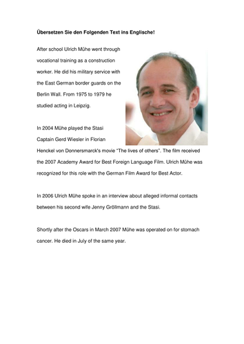 Das Leben der Anderen Translation Text