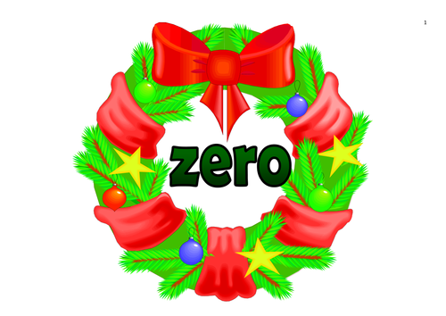 Mistletoe Themed Numbers 0-100 and in words