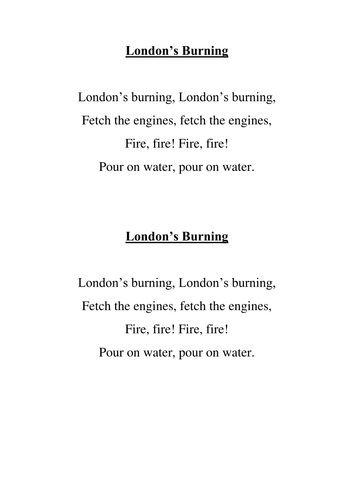 KS1 Poetry Performance Lesson - London's Burning