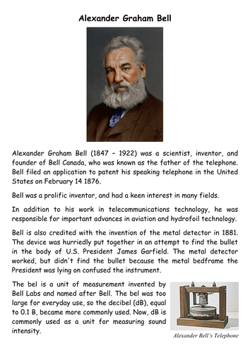 Fact sheets for note-taking about inventors