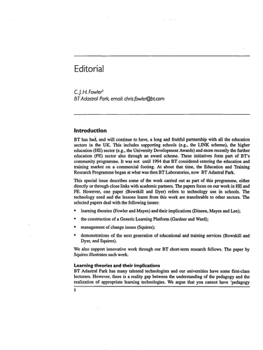 Vol 7, No 3 (1999) - Editorial