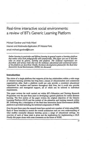 Real-time interactive social environments:a review