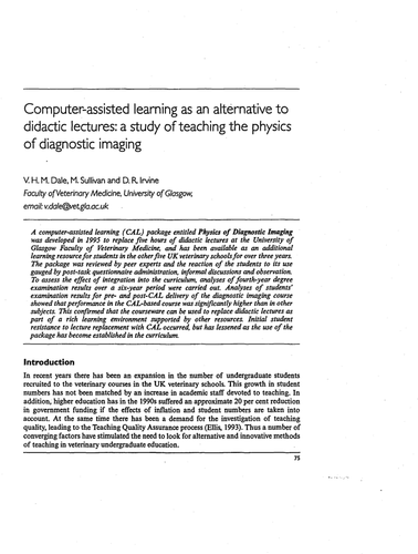 Computer-assisted learning as an alternative