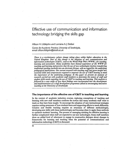Effective use of communication & information tech