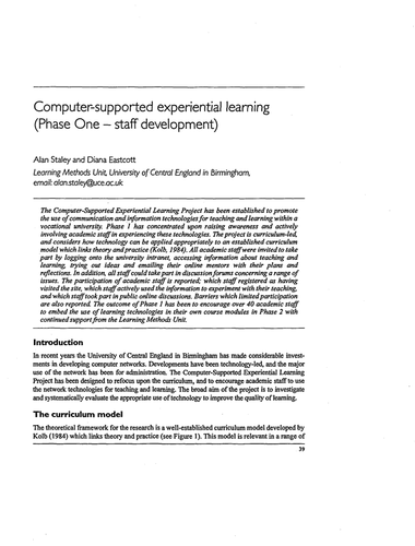 Computer-supported experiential learning