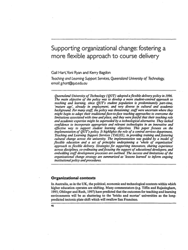 Supporting organizational change:flexible approach