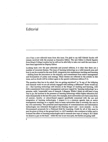 Vol 6, No 3 (1998) - Editorial
