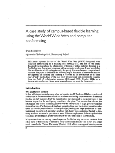 A case study of campus-based flexible learning