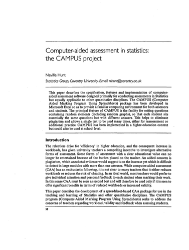 Computer-aided assessment in statistics