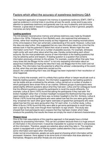Factors affecting the accuracy of EWT
