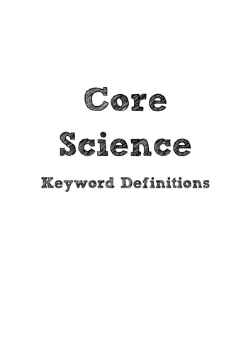 Edexcel Core Science Keywords