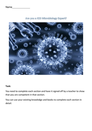 KS3 Microbiology Expert Booklet