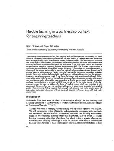 Flexible learning in a partnership context