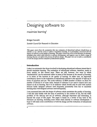 Designing software to maximize learning